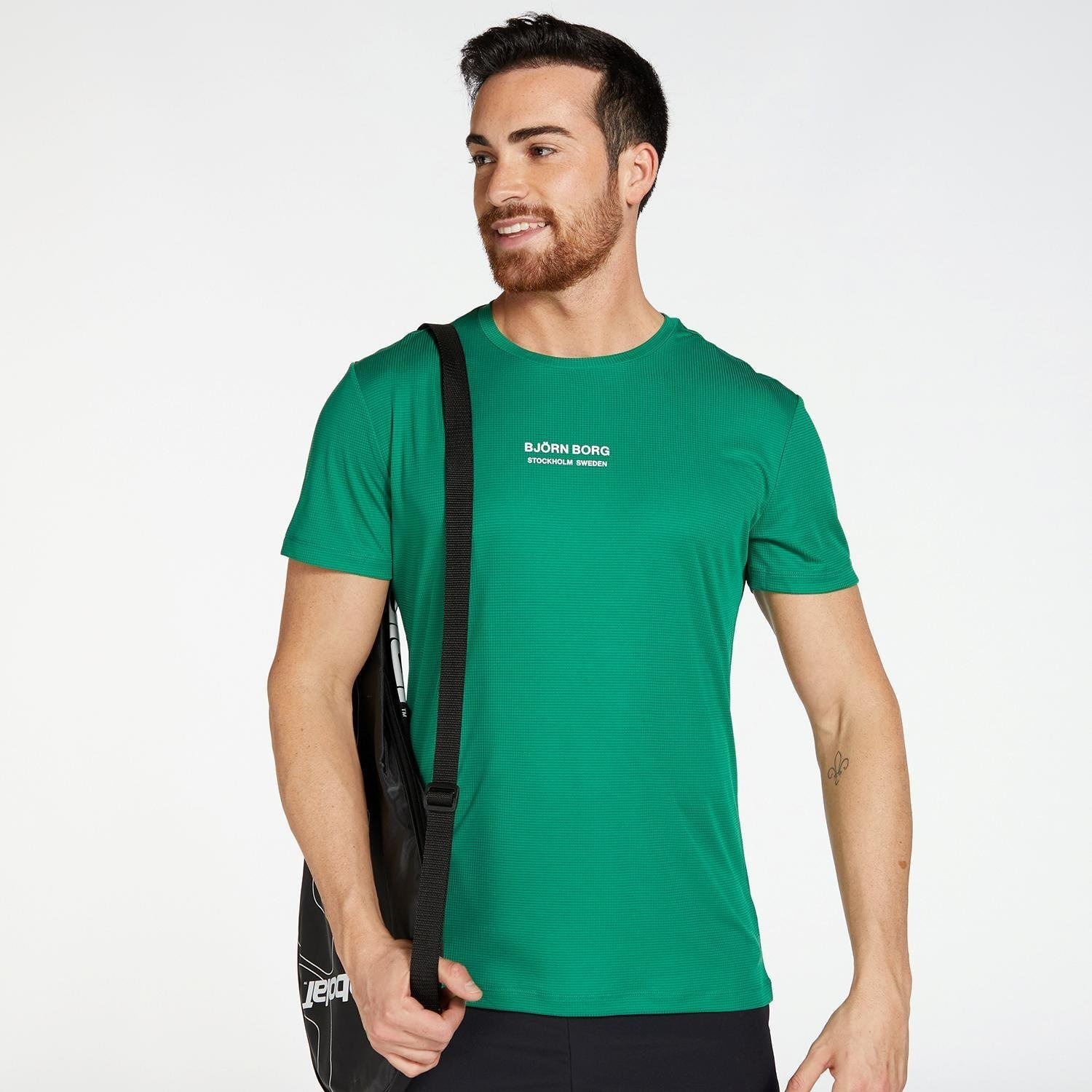 Perry Sport Bjorn borg ace light tennisshirt groen heren aanbieding