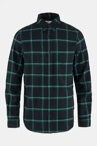 Bever Fjällräven övik comfort flannel shirt blauw aanbieding