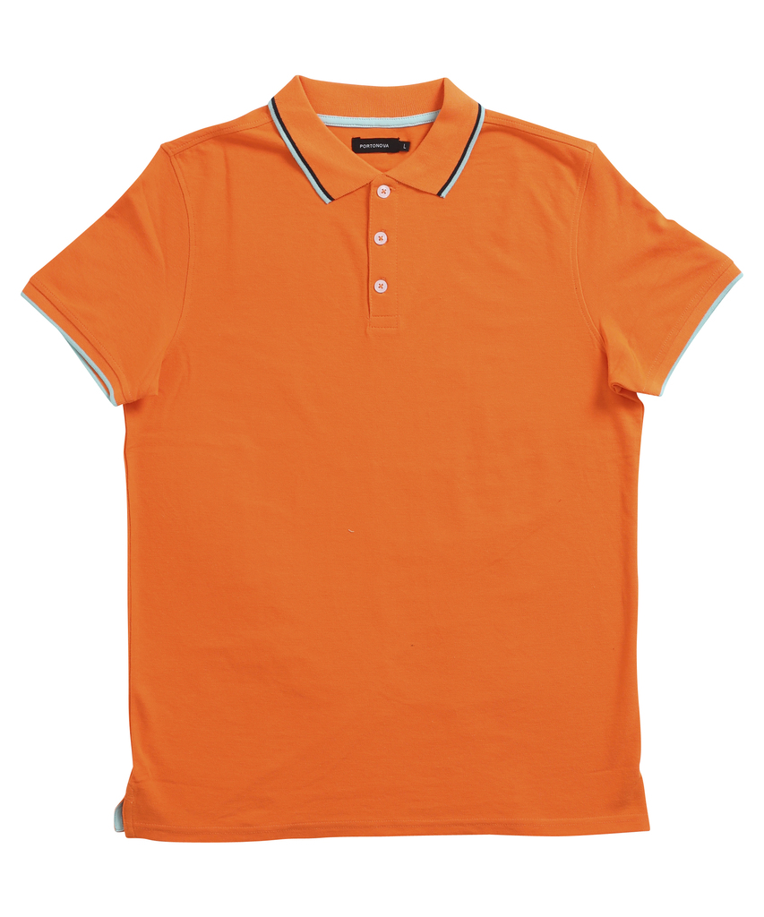 terStal Heren sportieve pique polo uni oranje in maat aanbieding