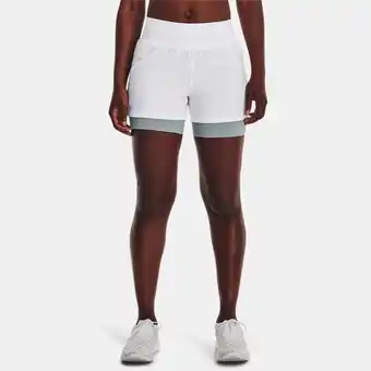 Under Armour Damesshorts under armour run stamina 2-in-1 wit / harbor blauw / reflecterend m aanbieding