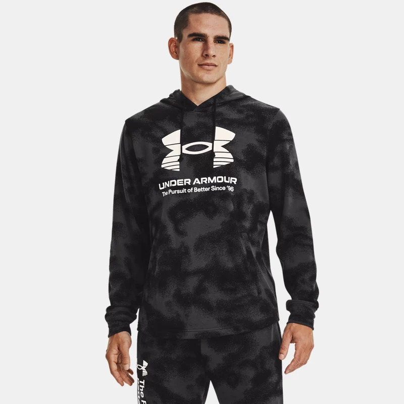 Under Armour Herenhoodie under armour rival terry zwart / jet grijs / onyx wit m aanbieding