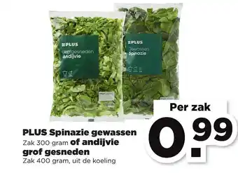 PLUS Spinazie Gewassen 300 Gram aanbieding