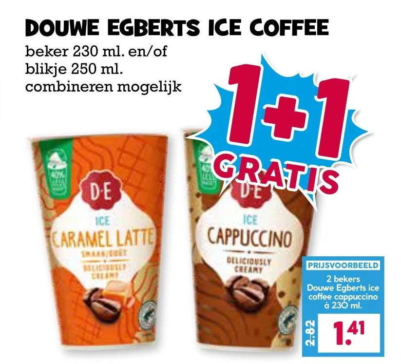 Douwe egberts ice coffee aanbieding bij Boon`s Markt
