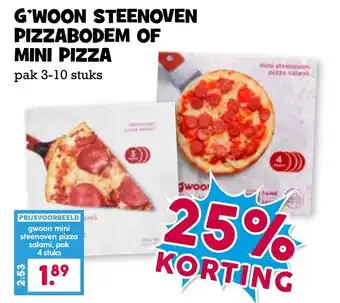 Boon`s Markt G'woon steenoven pizzabodem of mini pizza aanbieding