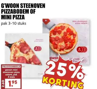 MCD Supermarkt G'woon steenoven pizzabodem of mini pizza aanbieding