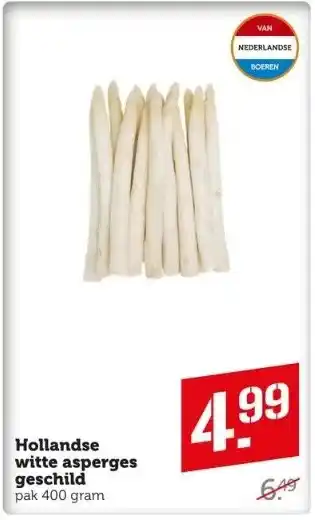 Coop Hollandse witte asperges geschild aanbieding