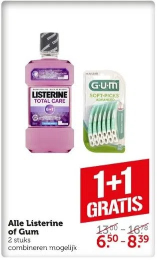 Coop Alle listerine of gum aanbieding