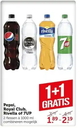 Coop Pepsi, royal club, rivella of 7up aanbieding