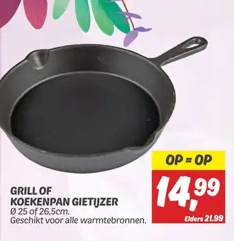 Dekamarkt Grill of koekenpan gietijzer aanbieding