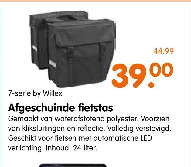 Plentyparts 7-serie by willex afgeschuinde fietstas aanbieding