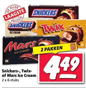 Nettorama Snickers-, twix- of mars ice cream aanbieding