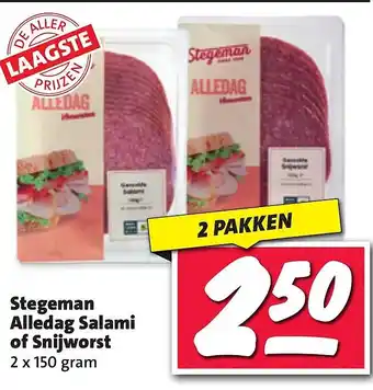 Nettorama Stegeman alledag salami of snijworst aanbieding