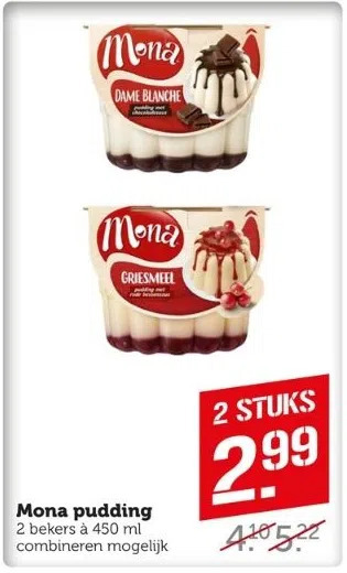 Coop Mona pudding aanbieding