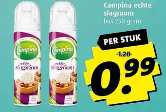 Boni Campina echte slagroom 250 gram aanbieding