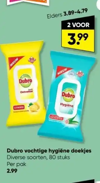 Big Bazar Dubro vochtige hygiëne doekjes Diverse soorten, 80 stuks per pak aanbieding