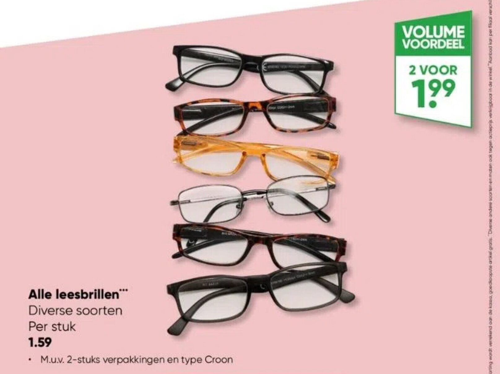 Big Bazar Alle leesbrillen*** Per stuk aanbieding