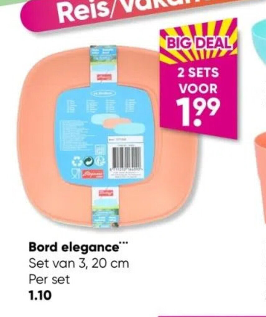 Big Bazar Bord elegance*** Set van 3, 20 cm Per set aanbieding