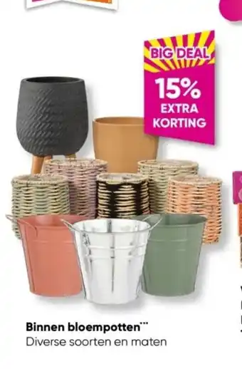 Big Bazar Binnen bloempotten*** aanbieding