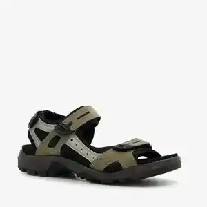 Scapino Ecco off road leren heren sandalen zwart/groen aanbieding