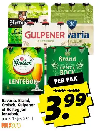 Boni Bavaria, Brand, Grolsch, Gulpener of Hertog Jan lentebok aanbieding