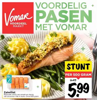 Vomar Voordeelmarkt Zalmfilet 500 gram aanbieding