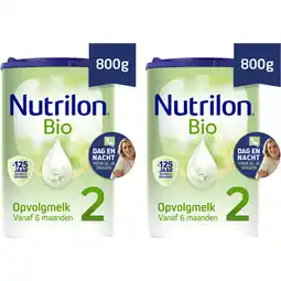 Albert Heijn Nutrilon bio 2 opvolgmelk 6+ maanden 2-pakket aanbieding