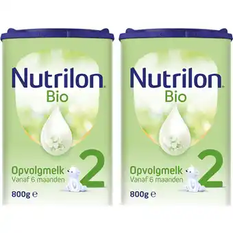 Albert Heijn Nutrilon bio 2 opvolgmelk 6+ maanden 2-pakket aanbieding