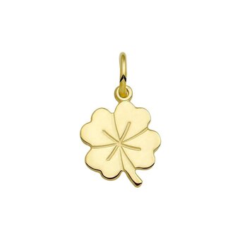 Bol.com Lucardi dames 14 karaat geelgouden hanger klaver - hanger - 14 karaat goud - geelgoud aanbieding