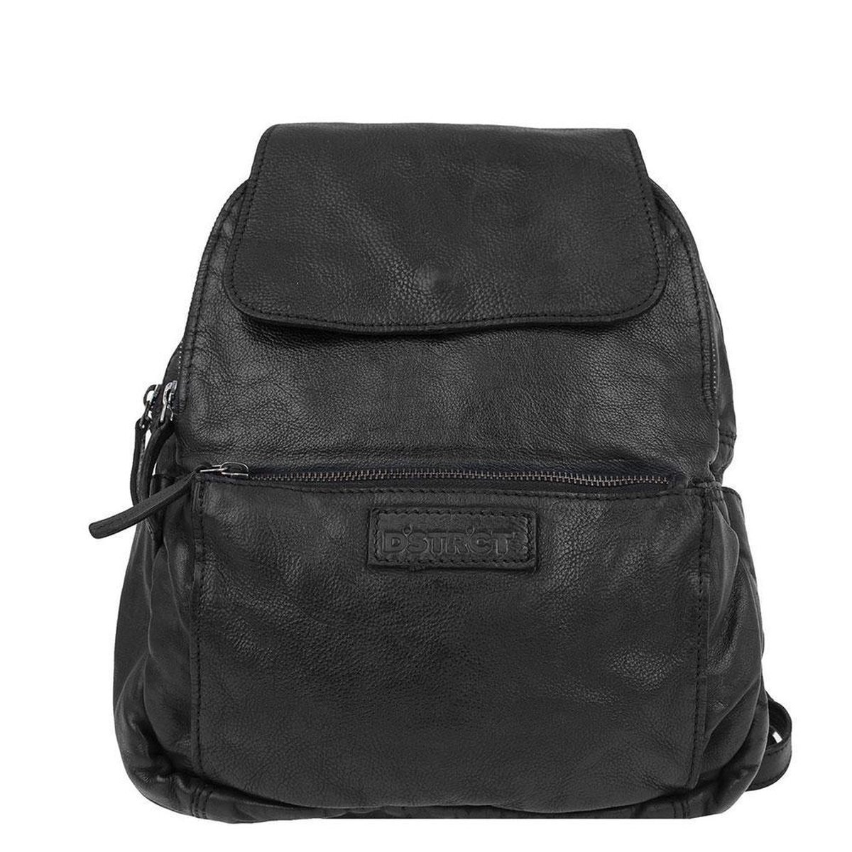 Bol.com Dstrct harrington road leren rugtas - 7 liter - zwart aanbieding