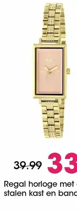 Lucardi Regal Horloge met stalen kast en band aanbieding