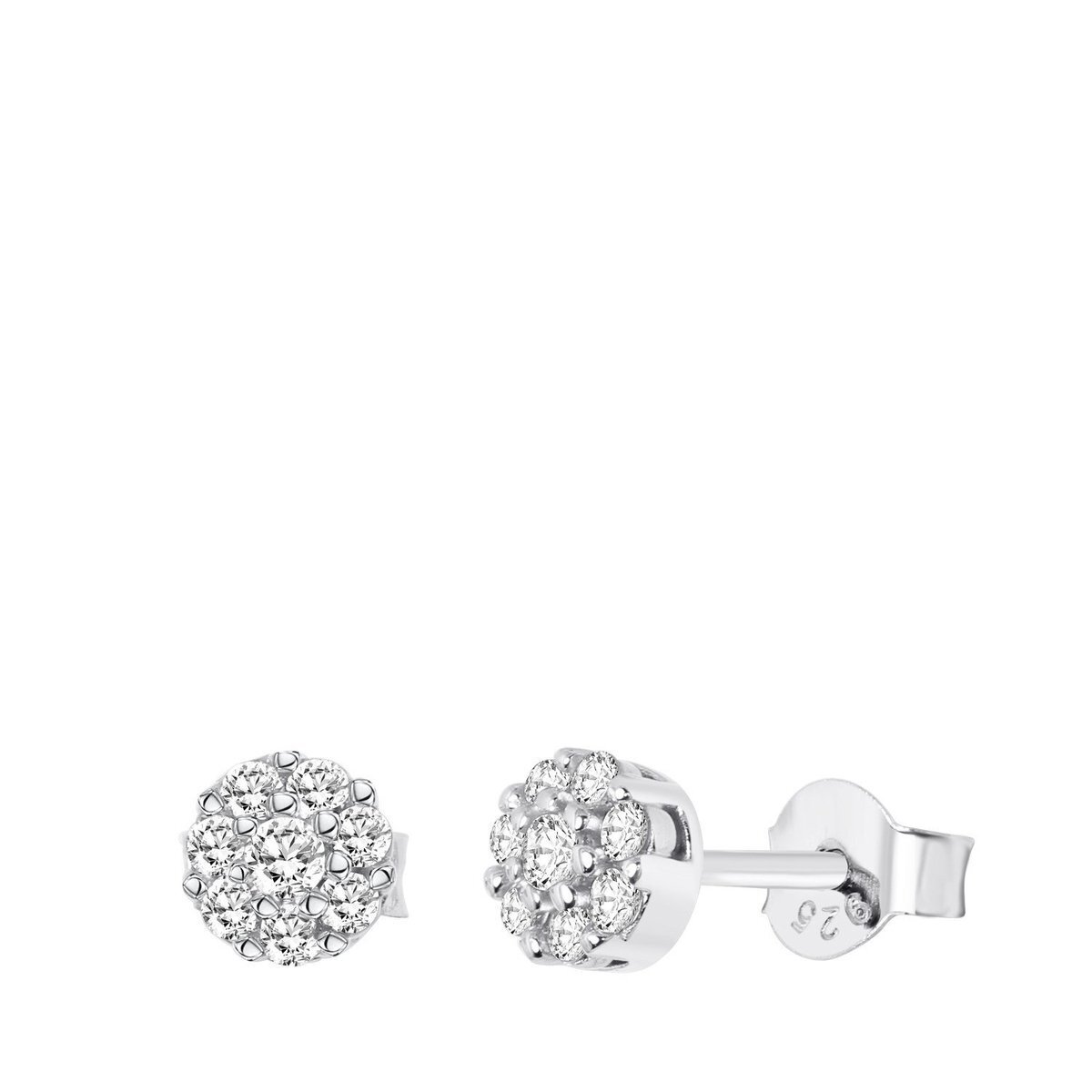 Bol.com Zilveren oorbellen gerhodineerd 5mm met zirkonia aanbieding
