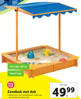 Lidl Playtive Zandbak met dak aanbieding