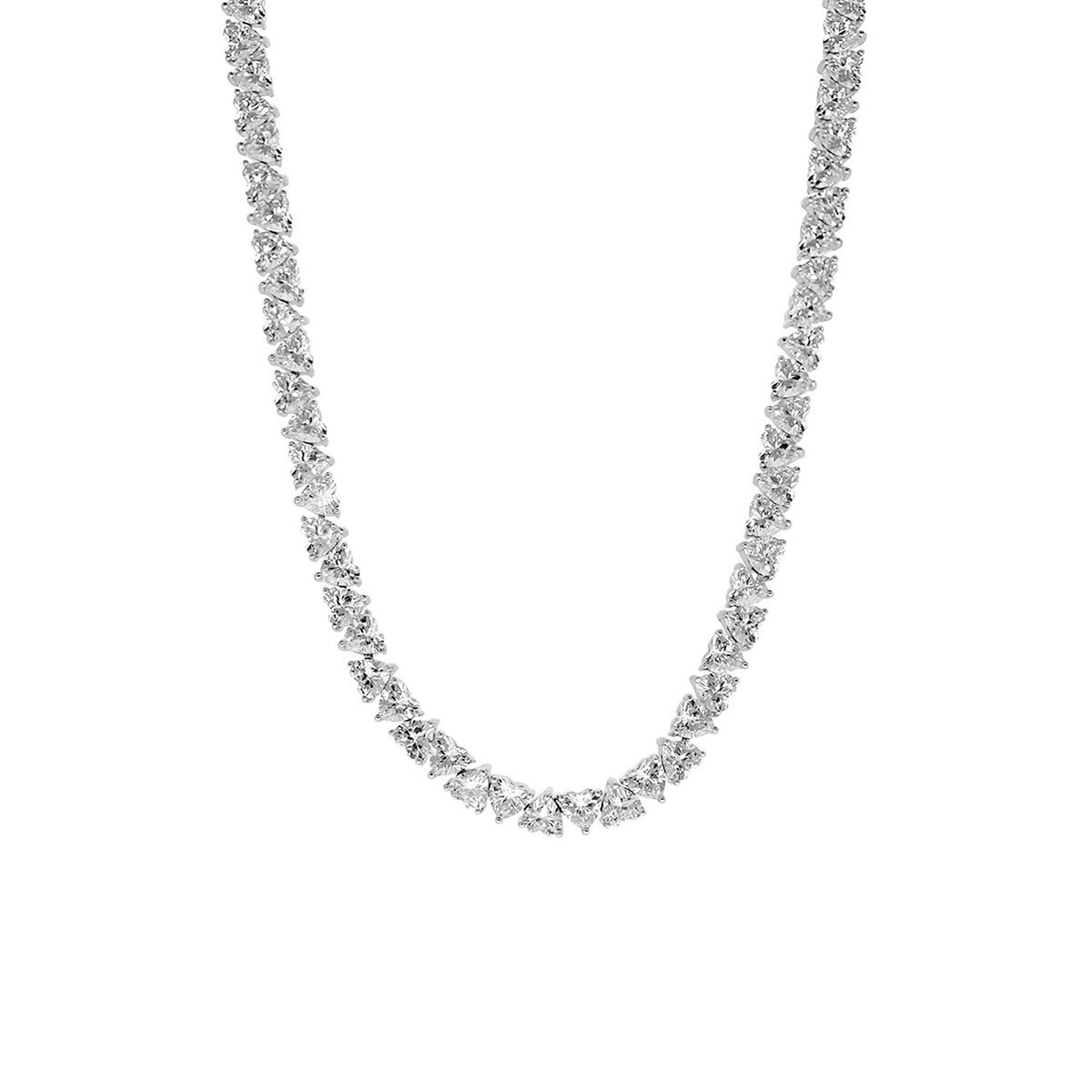Bol.com Lucardi dames zilveren ketting zirkonia - ketting - 925 zilver - zilverkleurig - 40 cm aanbieding