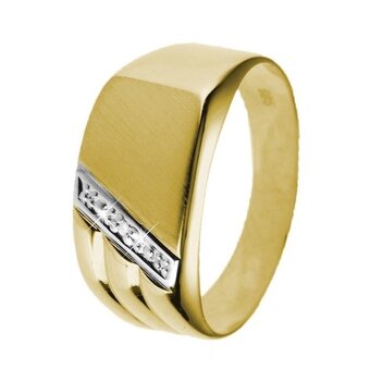 Bol.com Lucardi 14 karaat geelgouden zegelring aanbieding