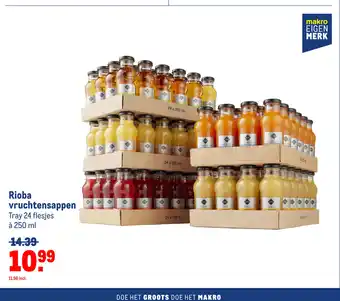 Makro Rioba vruchtensappen Tray 24 flesjes à 250 ml aanbieding