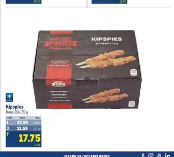 Makro Kipspies Doos 20x 75 g aanbieding