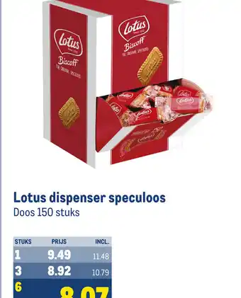 Makro Lotus dispenser speculoos Doos 150 stuks aanbieding