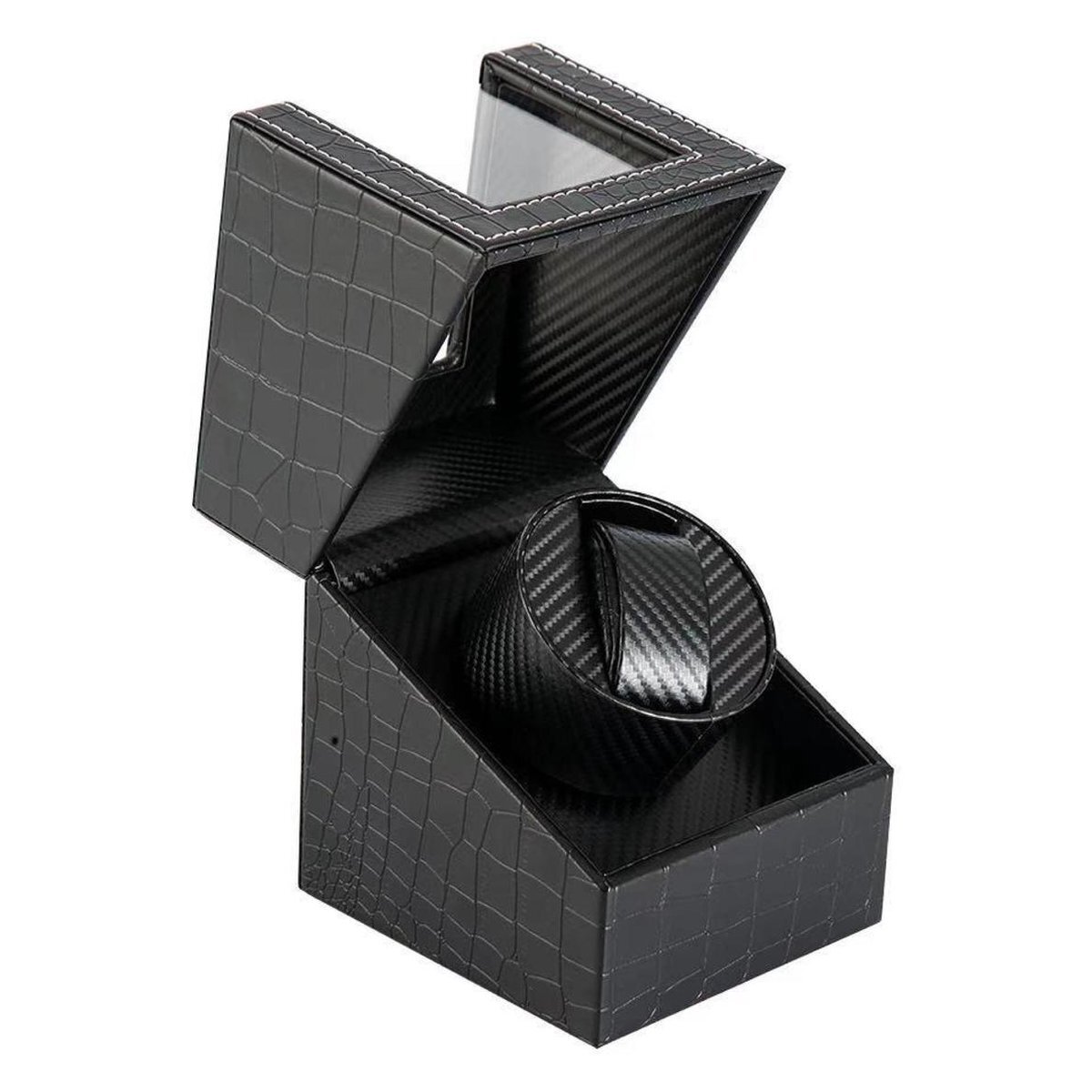 Bol.com Horloge opwinder – horloge winder box – automatische horloge opwinder doos – watchwinder – 1 horloge opbergbox – zwart - alli aanbieding