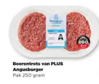 PLUS Boerentrots van PLUS Angusburger 250g aanbieding