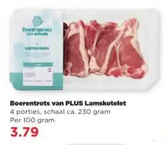 PLUS Boerentrots van PLUS Lamskotelet aanbieding