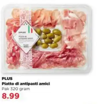 PLUS PLUS Piatto di antipasti amici Pak 320 gram aanbieding