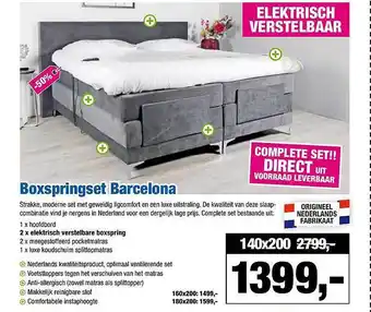 Matrasconcurrent Box Spring Set Barcelona 140x200 aanbieding