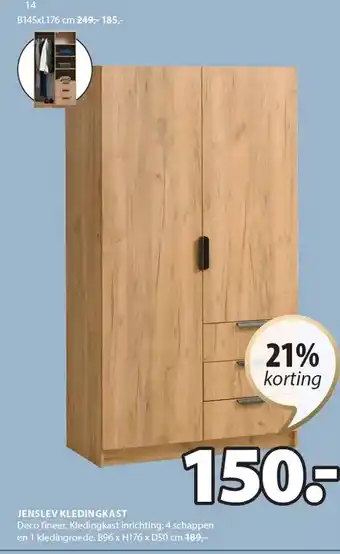 Jysk Jenslev kledingkast aanbieding