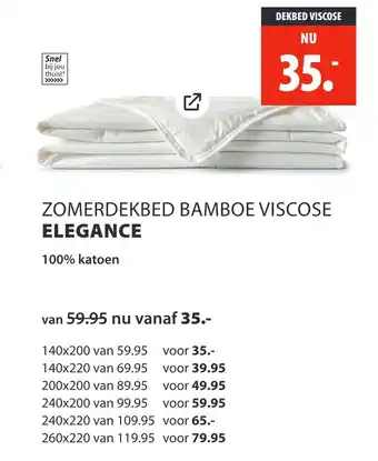 Lion Beddenshop Zomerdekbed bamboe viscose elegance aanbieding