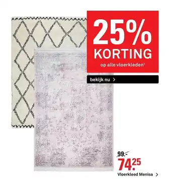 Karwei Vloerkleed Menisa 25% Korting aanbieding