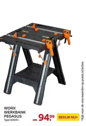 Praxis Worx Werbank Pegasus WX051 aanbieding