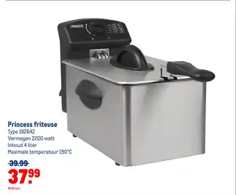 Makro Princess friteuse Type 182642 Vermogen 2200 watt Inhoud 4 liter Maximale temperatuur 190°C aanbieding