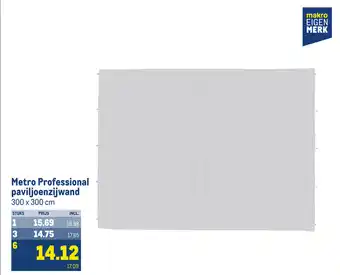 Makro Metro Professional paviljoenzijwand 300x300 cm aanbieding