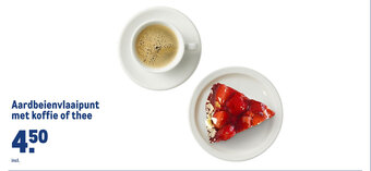 Makro Aardbeienvlaaipunt met koffie of thee aanbieding