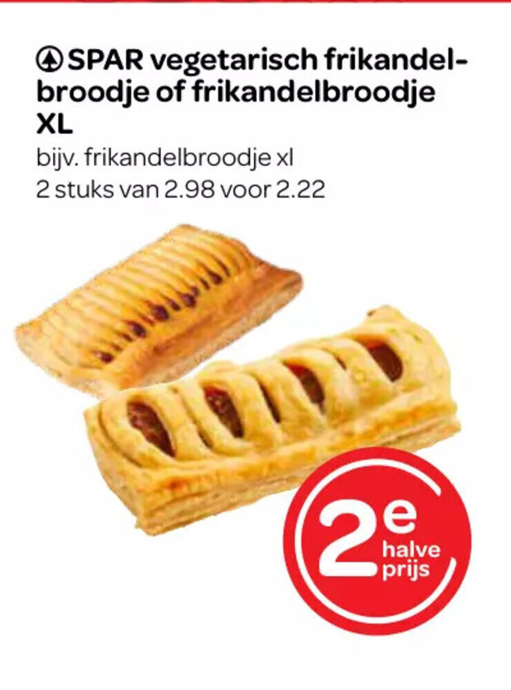 Spar vegetarisch frikandel-broodje of frikandelbroodje XL aanbieding